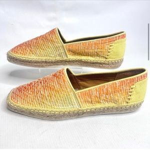 Franco Sarto Orange Yellow ombré Kenna slip on espadrilles